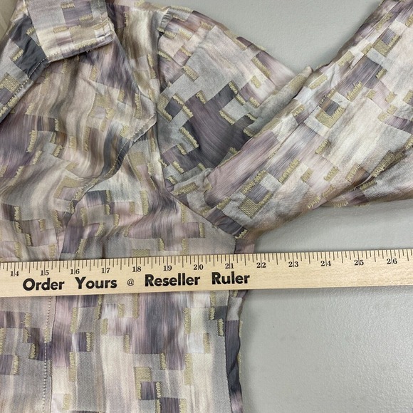 Chicos Blazer 2 Lightweight Matte Satin Gray Beige Pink Deconstructed Neutral - Picture 11 of 16